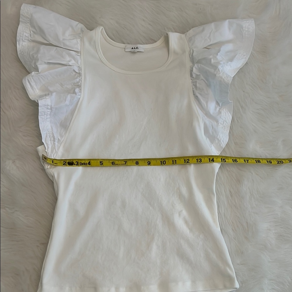 A.L.C. Cream Ruffle Sleeve Top - Picture 5 of 8